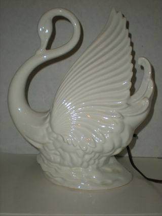 Swan Tv Lamp Planter Maddux California Pottery Large Vtg Mid Century Modern