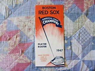 1947 Boston Red Sox Media Guide Yearbook Program 1946 Press Book Ted Williams Ad