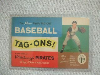 1960 Pittsburgh Pirates Plastic Tag - Ons Package And Stickers Tag - Outs Complete