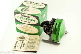 Vintage Johnson Citation 110 Antique Fishing Reel With Papers