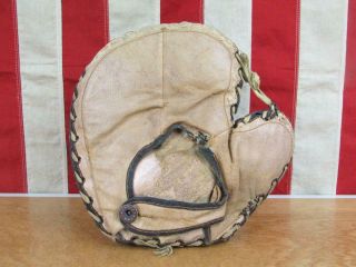 Vintage 1910s Spalding Leather Baseball Glove Catchers Mitt Antique Great Shape