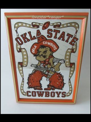 Osu Oklahoma State Cowboys Pistol Pete Framed Mirror Stamford Art Made In Canada