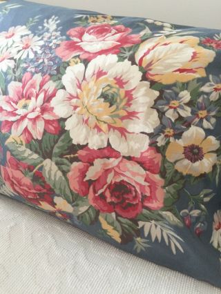 Vtg Ralph Lauren Sophie Brooke Standard 1 Pillow Case Green Cream Red Roses