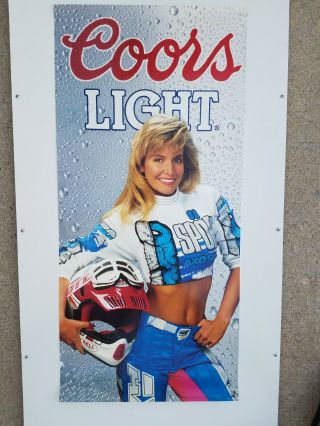 Vintage Coors Axo Sport Poster Motocross Supercross Racing 1990 Girl Motorcycle