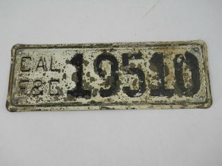 Vintage California Fish & Game Commercial Fishing Boat License Plate