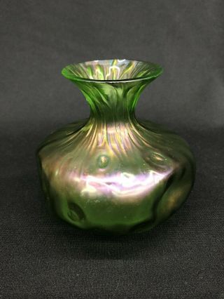 Antique C.  1899 Loetz Czech Bohemian Crete Rusticana Iridescent Art Glass Vase Nr