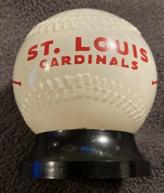 Vintage Circa 50’s St.  Louis Cardinals Glass Bank Collectible Memorabilia