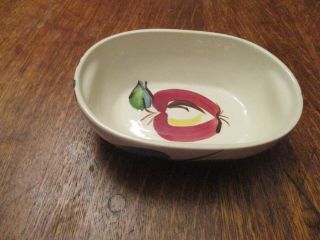 Vintage Mid - Century Purinton Pottery Small Serving Bowl - Apple Pattern