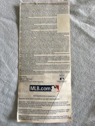 Philadelphia Phillies 2008 World Series Ticket Stub Game 5 2