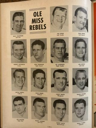 1963 Sugar Bowl OLE MISS vs ARKANSAS football program/JERRY JONES/JIMMY JOHNSON 3