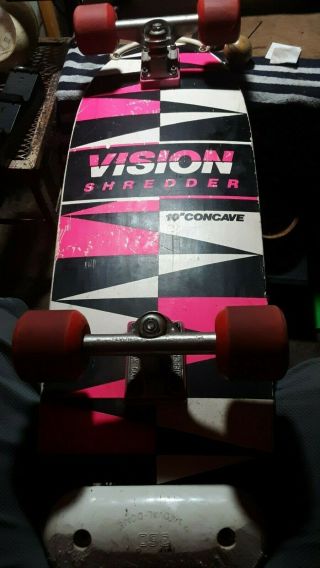 1985 Vision Shredder 10 Concave Not A Reissue Factory Built Skateboard Vintage