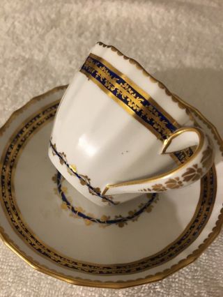 Antique Very Delicate Royal Crown Derby Demitasse Cup And Saucer.  1863 - 1890