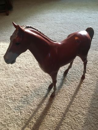 Vintage Louis Marx 1965 Horse Johnny West Thunderbolt Reddish Brown Plastic