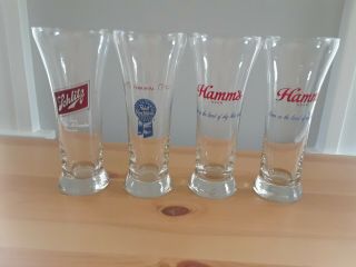 Vintage Schlitz,  Pabst Blue Ribbon,  Hamm’s Beer Glasses