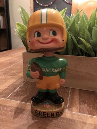 Vintage 1960’s Green Bay Packers Toes Up Nodder Bobblehead Nfl