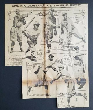 Awesome 1918 Newspaper Ad Featuring Babe Ruth On Boston Red Sox - Wheat Grimes,