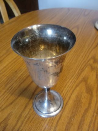 Vintage Alvin S - 249 Sterling Silver Hollow Ware Wine Goblet Cup Engraved W B & E