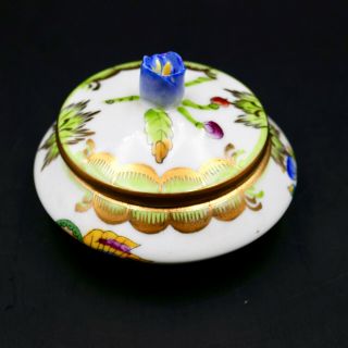 Herend Queen Victoria Trinket Box 6027 Porcelain Hungary Vintage