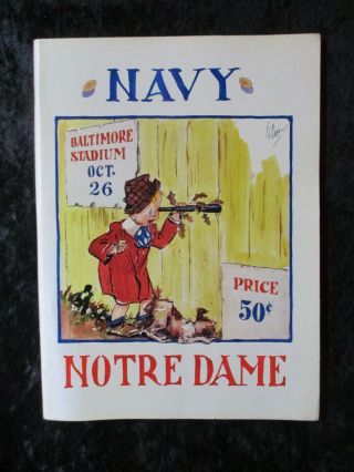 Vintag October 26,  1935 Navy Vs Notre Dame College Football Program 1486