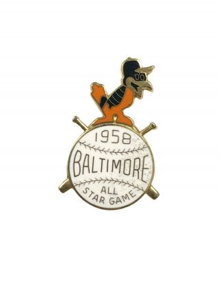 1958 Baltimore Oriels Baseball All Star Game Press Pin