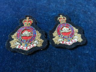 Orig Vintage " Officers " Collar Badges " Rcapc " Royal Cdn Army Pay Corps