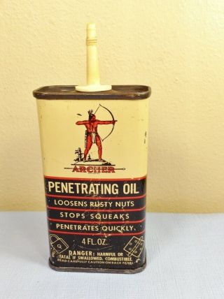 Vintage Archer Penetrating Oil Handy Oiler Can Empty With No Cap
