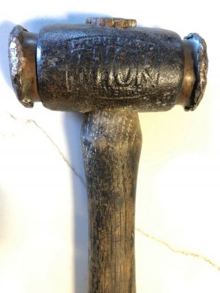 Vintage / Antique " Thor " Copper Hammer Mallet Wood Handle Made In England
