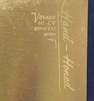 Vintage Vernco HI CV Hand Honed Chef ' s Knife 8 Inch Blade with Case 3
