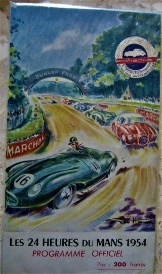 1954 24 Hours Le Mans Program,  Porsche Sticker,  Ferrari Wins,  Geo Ham Artwork