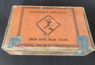 Extremely Rare 1930’s - 1940’s Brooklyn Dodgers Cigar Box.  Great Display Item