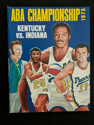 1975 Kentucky Colonels V Indiana Aba Basketball Championship Program