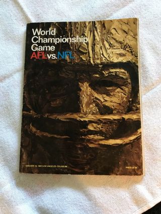 Bowl 1 World Championship Game Afl Vs Nfl Program 1967 Bowl I