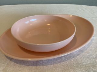 2 Watertown Lifetime Wear Melmac Serving Dishes Platter Vintage Mcm 1950’s Pink