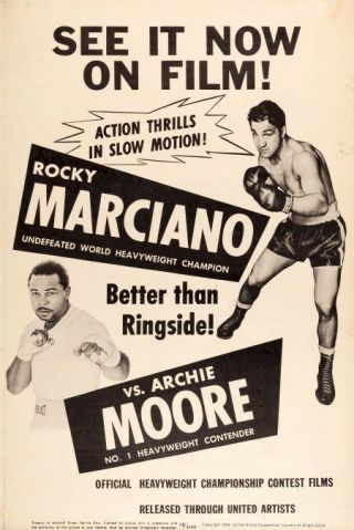 Rocky Marciano Vs.  Archie Moore Vintage Fight Poster