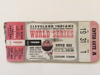 1954 Cleveland Indians World Series Ticket Game 4