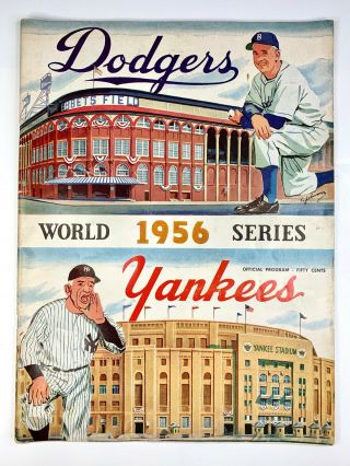 1956 York Yankees Vs Brooklyn Dodgers Official World Series Unscored Program