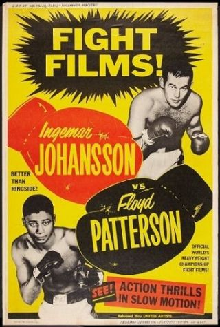 Floyd Patterson Vs Ingemar Johansson Large Fight Poster,  1960