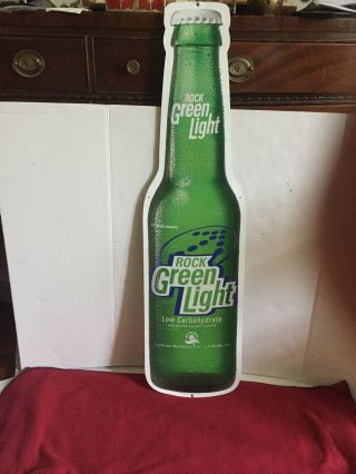 Vintage rolling rock green light beer tin metal sign bar man cave 36 X 10 nr 2