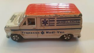 Vintage Ertl Ford Van Ambulance Transcon Medi - Van The Cannonball Run Hong Kong