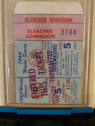1964 World Series Ticket Stub Mlb - Ny Yankee Vs St.  Louis Cardinals Game 5