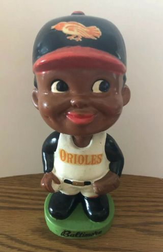 (vtg) 1960s Baltimore Orioles Baseball Black Face Bobble Head Nodder Japan