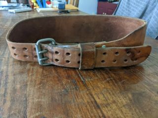 Vintage Altus 2 Prong Leather Weight Lifting Belt 34 - 42 Large