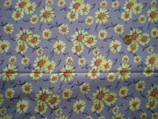 Floral On Purple Vtg Feedsack Quilt Sewing Doll Clothes Craft Fabric