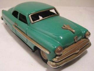 Looking Antique Tin Friction Toy Car 7 " Ford 2 - Door Sedan Japan 1950