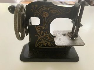 Vintage Antique Muller Hand Crank Toy Sewing Machine Germany Stamped No 134524 2