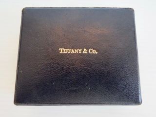 Antique Tiffany & Co Jewelry Presentation Earring Box Case Navy Velour Inside