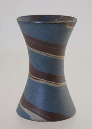 Antique Niloak Pottery Miniature Flared Vase Swirl 3 1/2 "