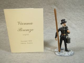 Vienna Bronze Figure Of A Chimney Sweep With Ladder,  Makers Stamps