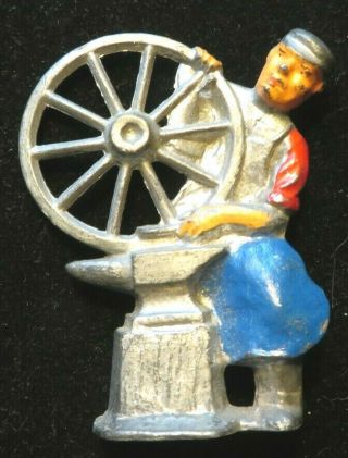 Vintage Manoil Lead Toy Figure Blacksmith With Wheel M - 150