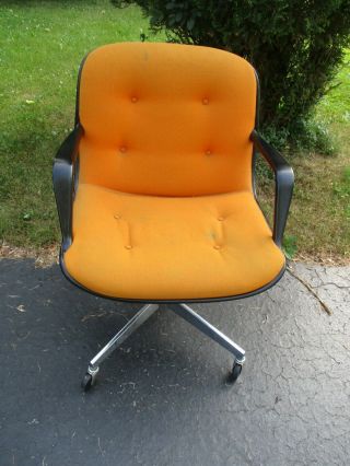 Mid Century Modern Steelcase Charles Pollock Knoll Style Orange Office Chair